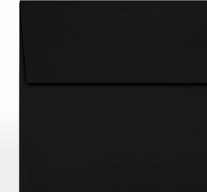 LUXPaper Square Invitation Envelopes | Peel & Press | 5" x 5" | Midnight Black | 80lb. Text | 50 Qty
