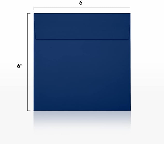 LUXPaper Square Invitation Envelopes | Peel & Press | 6" x 6" | Navy Blue | 80lb. Text | 50 Qty