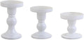 3-Piece Set of White Glass Candlestick, Crystal Candlestick Holder Holder and Conical Candle, Christmas Candle Holder Decoration, Family Living Room Wedding Candle Holder (white1set)