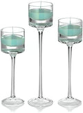 yummi Set of 18 Floating Candles and Monet Stem Holders - Blue Jade