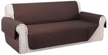 Reversible Oversized Sofa Covers Couch Cover Furniture Protector for Dogs Elastic Straps Water Resistant(XLSofa,Chocolate/Chocolate)