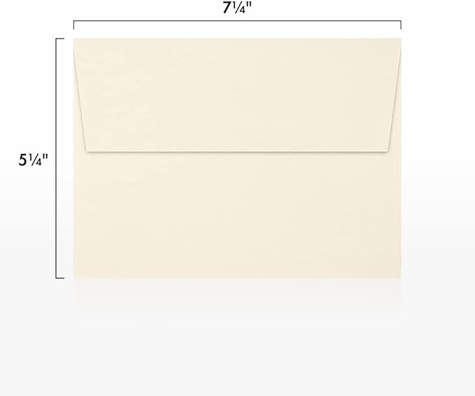 LUXPaper A7 Invitation Envelopes | Peel & Press | 5 1/4" x 7 1/4" | Natural | 80lb. Text | 30% Recycled | 1,000 Qty
