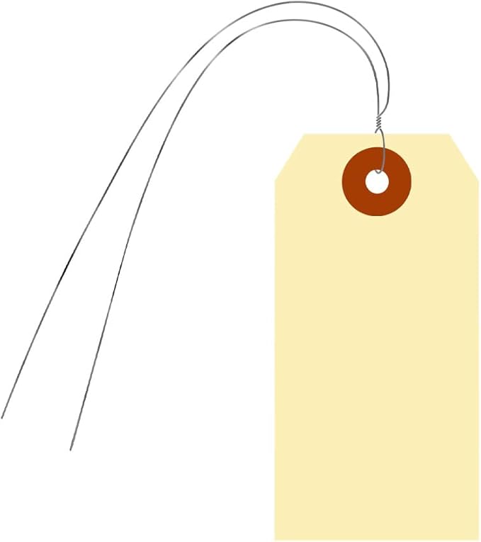 SmartSign Blank Manila Shipping Tags with Wire, Size #3 | PreWired, 13pt Cardstock Tags, 3 3/4" x 1 7/8", Pack of 100