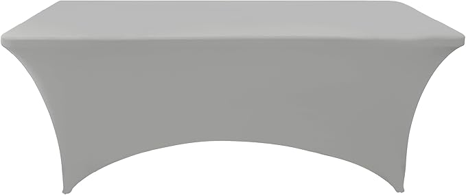 112 2-Pack 6ft Spandex Table Covers for Rectangle Standard Folding Tables - Wrinkle Resistant Stretch Tablecloths - Ultimate Fitted Table Protector for Parties, Banquet, and Wedding