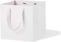 10 in Square Gift Box Large White Paper Gift Bag Square Bottom Paper Bags with Handles for Wedding Baby Shower Birthday Party (White, 10 x 10 x 10 in, 10 CT)