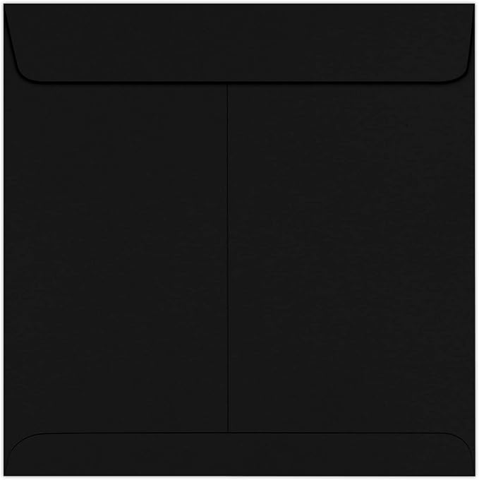 LUXPaper Square Invitation Envelopes | Peel & Press | 8 1/2" x 8 1/2" | Midnight Black | 80lb. Text | 50 Qty