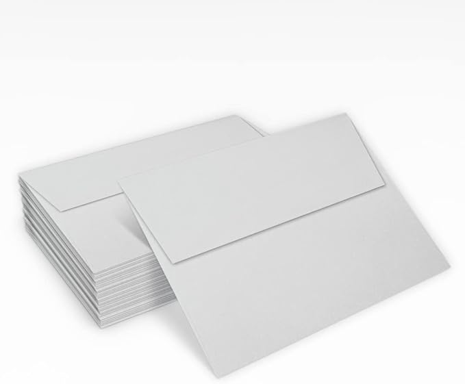LUXPaper A7 Invitation Envelopes | Peel & Press | 5 1/4" x 7 1/4" | Gray | 80lb. Text | 100% Cotton | 500 Qty