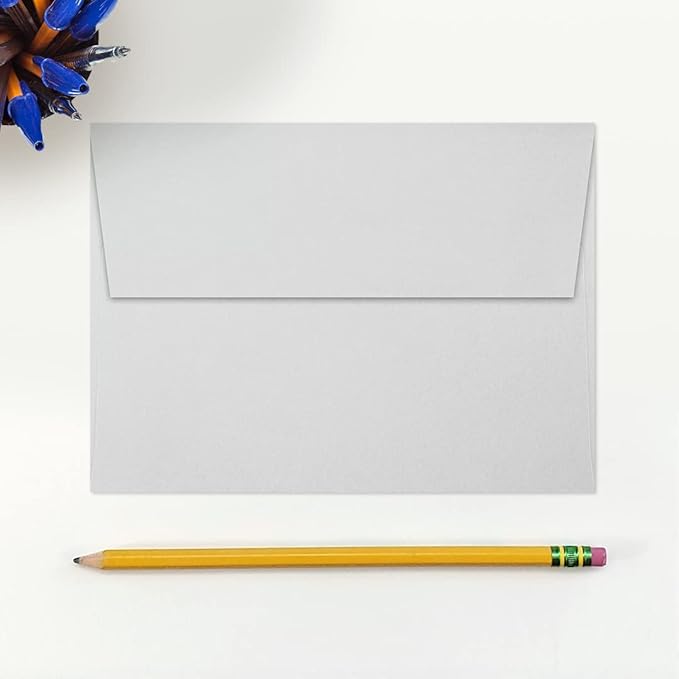 LUXPaper A7 Invitation Envelopes | Peel & Press | 5 1/4" x 7 1/4" | Gray | 80lb. Text | 100% Cotton | 500 Qty