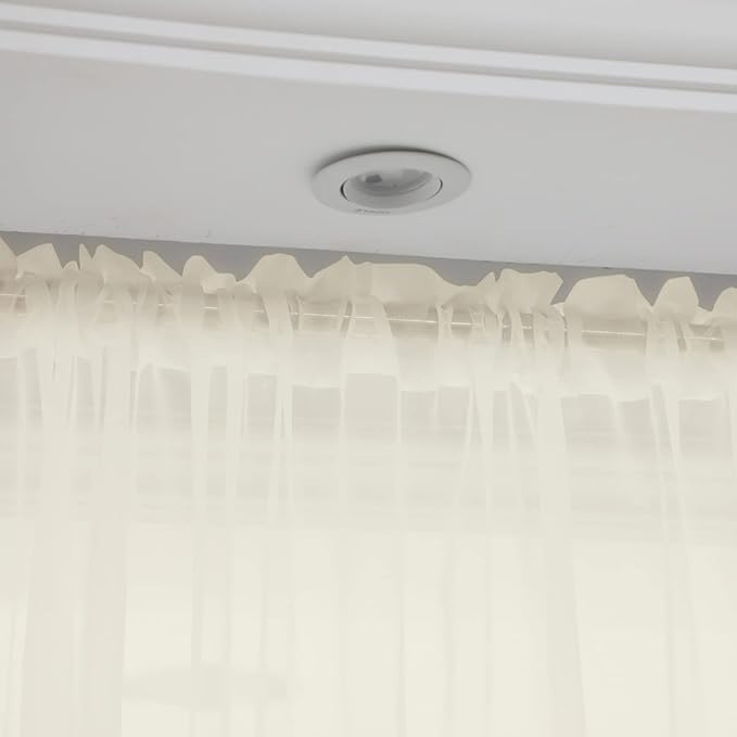Window Beige Sheer Curtains 130 Inches Long 2 Panels Sheer Curtain Basic Rod Pocket Panel for Bedroom Children Living Room Yard Kitchen (Beige, 52" W x 130" L | 2 pcs)