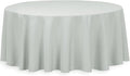 LinenTablecloth 132-Inch Round Polyester Tablecloth Silver
