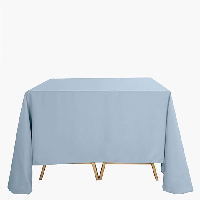 Efavormart 90" Dusty Blue Wholesale Linens Polyester Square Linen Tablecloth for Kitchen Dining Catering Wedding Birthday Party Events