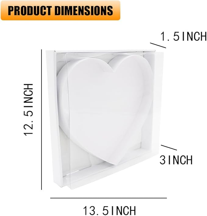 12" Fillable Cardboard Letter Charcuterie Gift Cupcake Box With Cover Sweets Packaging (Heart)