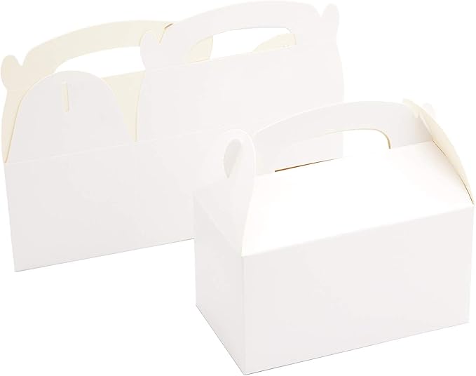 Xxcxpark 24 PCS White Gift Boxes 6.2x3.5x3.5 inches, Party Favor Kraft Paper Gift Packaging Box with Lid for DIY Crafting, Cube, Cupcake, Kraft Present Boxes for Birthday, Wedding