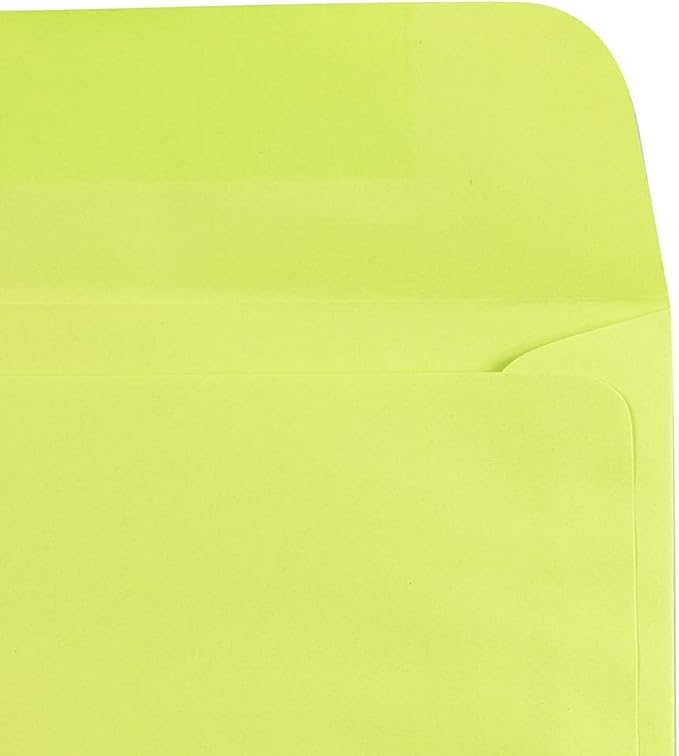 JAM PAPER 9 x 12 Booklet Colored Envelopes - Ultra Lime Green - Bulk 1000/Carton