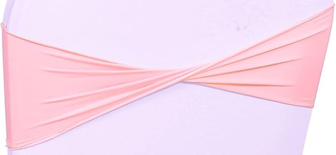 VDS Pack of 150 PCS | Dusty Rose | Spandex Chair Sashes Bows Without Buckle | Stretch Elastic Banquet Universal Folding Chair Band Tie with for Wedding Party Conference Celebration Event Decoration