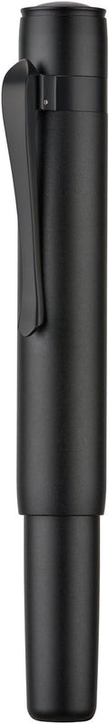 Hongdian M2 Mini Fountain Pen with Extra Fine Soft Nib, Sleek Shape Aluminium Short Pocket Travel Pen (Matte Black)