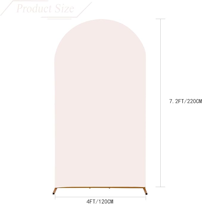 bricia Wedding Arch Backdrop Stand Cover, 7.2FT Double Sided Stretchy Arch Cover Fitted Wedding Birthday Party Banquet Decoration (Blush Pink 86.4''Lx48''W)