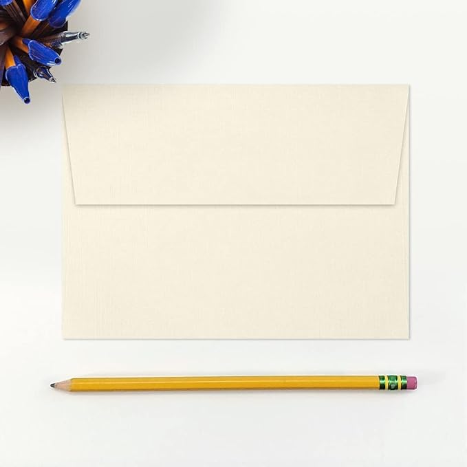 LUXPaper A7 Invitation Envelopes | Peel & Press | 5 1/4" x 7 1/4" | Natural Linen | 80lb. Text | 500 Qty