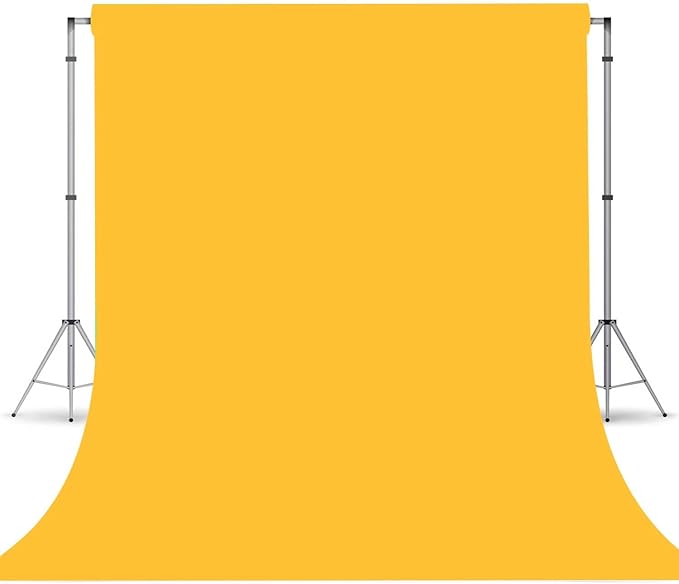 Yellow Photo Backdrop, Photo Booth Portrait Photography Backdrops, Studio Yellow Backdrop for Photoshoot Streaming Video Shooting 5x7ft