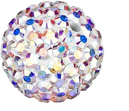 100pcs Adabele Grade A Suncatcher Crystal Rhinestone Pave Loose Beads 8mm Clear AB Polymer Clay Disco Ball Spacers Compatible with Shamballa All Craft Jewelry Making DB8-2