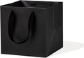 Black Paper Gift Bag 4 in Paper Box Small Square Bottom Paper Bags with Handles for Wedding Baby Shower Birthday Party (Black, 4 x 4 x 4 in, 10 CT)