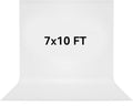 7 x 10 FT White Backdrop, 100% Polyester Photography Backdrop Foldable Washable White Screen for Photoshoot YouTube Zoom Studio Photo Video Recording
