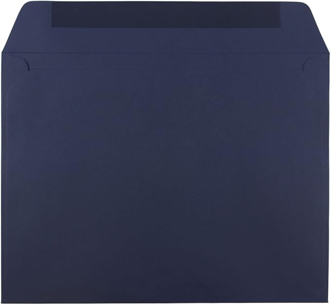 JAM PAPER 9 x 12 Booklet Premium Envelopes - Navy Blue - 100/Pack