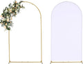 Vincidern 6.6FT Wedding Arch Backdrop Stand and White Cover, Metal Arch Backdrop Stand and Cover Set for Parties, Birthdays, Baby Showers, Bridal, Banquets, Ceremonies, Event Decor