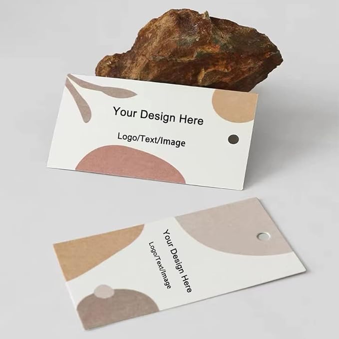 200 Pcs Custom Hang Tags,Personalized Your Logo Photo and Text Design Price Tags Jewelry Hang Tags Labels (Gift Tag Rope)