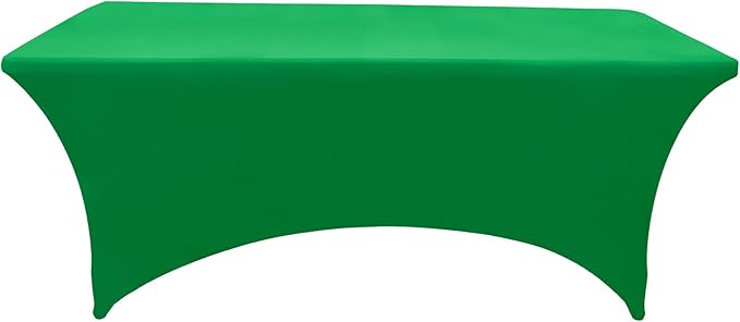 10-Pack 6ft Spandex Table Covers for Rectangle Standard Folding Tables - Wrinkle Resistant Stretch Tablecloths - Ultimate Fitted Table Protector for Parties, Banquet, Wedding