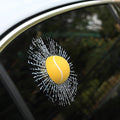 Car 3D elf Ball car Sticker, car Window Funny Creative Decorative Sticker(18cmx18cmx3cm) (Yellow Tennis Ball)