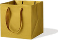 Gold Paper Gift Bag Small Square Bottom Kraft Paper Bags with Handles for Wedding Baby Shower Birthday Party (Gold, 4 x 4 x 4 in, 10 CT)