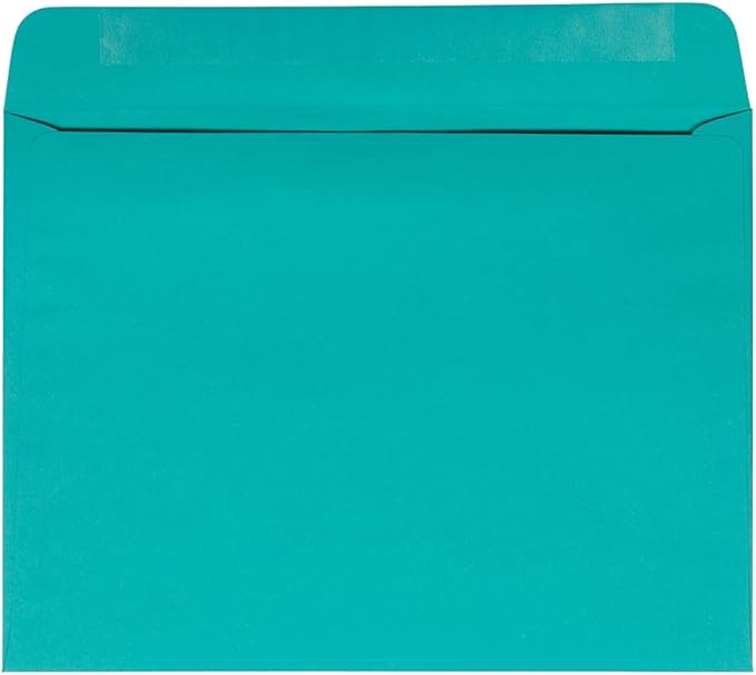 JAM PAPER 9 x 12 Booklet Colored Envelopes - Sea Blue Recycled - 25/Pack