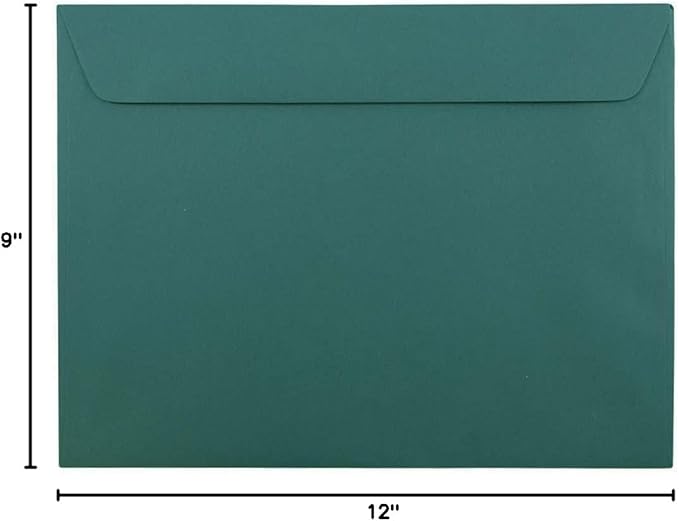 JAM PAPER 9 x 12 Booklet Premium Envelopes - Teal - 50/Pack