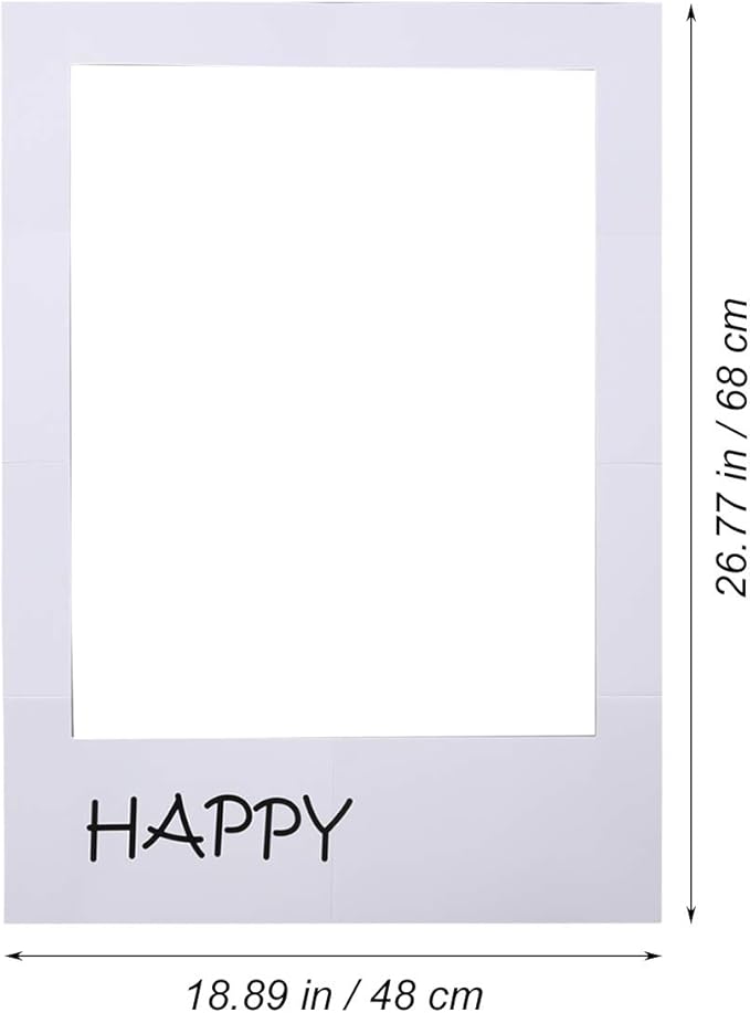 LUOEM Happy Birthday Party Frame Photo Prop Birthday DIY Paper Picture Frame Cutouts Photo Booth Props for Party Supplies