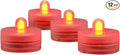 KITOSUN Submersible LED Lights cr2032 Battery Powered Underwater Waterproof LED Tea Light Candles for Events Wedding Centerpieces Vase Floral Xmas Holidays Home Decor Lighting(Pack of 12) (Red)
