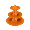 3-Tier Cupcake Stand, Cake Stand holder, Tiered DIY Cupcake Stand Tower for Dessert Table Displays, Birthday Theme Party Favors Decoration, Floral Tea Party, 12" W x 12.8" H, Orange