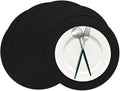 50 Black Paper Place Mats Black Round Disposable Table Mats Decorative Placemats for Wedding Banquet Party Tableware Decor