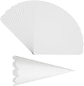 PATIKIL Wedding Confetti Cones, 100 Pcs Paper Tapers Hollow Print Wave Cone Bouquet for Party Candy Gift Boxes Chocolate Bags Buffet Bachelor Party Petals, White