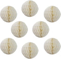 8pcs 10 inch Paper Honeycomb Balls Decorative Tissue Pom Poms Flower Art Hanging Balls for Birthday Wedding Nursery Baby Shower Home Decor (10inch, Cream)