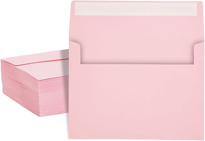 A7 Invitation Envelopes - Peel & Press - 24lb Heavy Duty Envelopes for Wedding Baby Shower Birthday Invitations - 5 1/4" x 7 1/4" (Pastel Pink, 250)