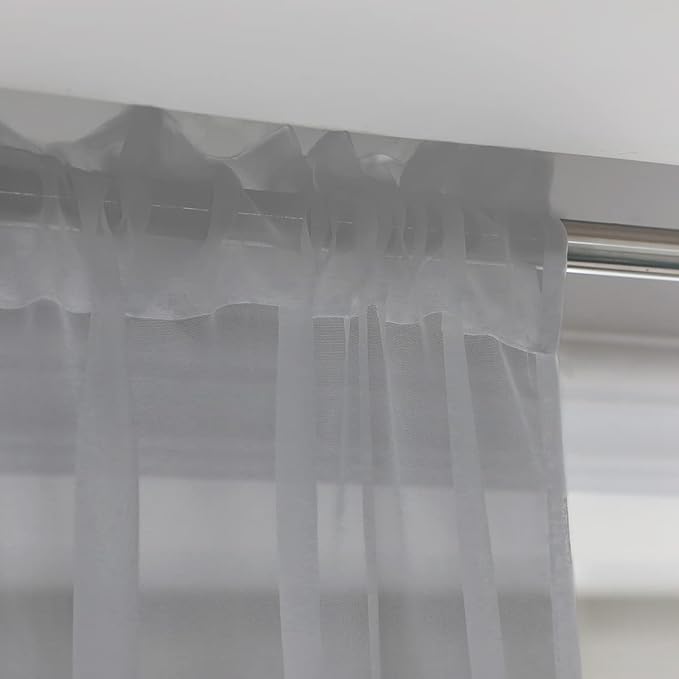 Window Grey Sheer Curtains 48 Inches Width 160 Inches Long 2 Panels Sheer Curtains Clear Curtains Basic Rod Pocket Panel for Home Living Room Bedroom Kids Room Yard Patio Parlor Sliding