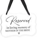 Acrylic Wedding Sign, Ring Bearer Sign, Reserved Seating Signs, for Mother of The Bride, Rustic Wedding Decor Signs, Acrylic Wall Art With Ribbon for Chairs Weddings Decor and Event Party (White)