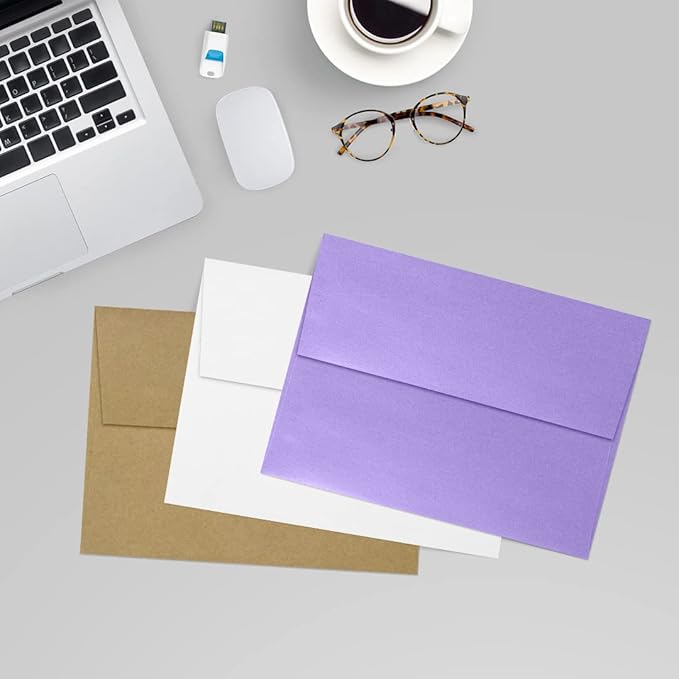 LUXPaper A7 Invitation Envelopes | Peel & Press | 5 1/4" x 7 1/4" | Amethyst Metallic | 80lb. Text | 1,000 Qty
