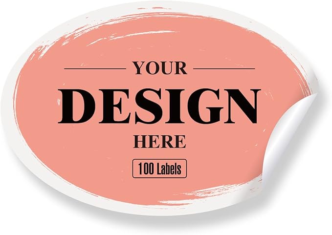 Custom Stickers Personalized Labels - Customized Stickers with Any Design Image Logo Text,Custom Thank You Label Stickers,Custom Stickers for Business Logo,100 Labels (Oval,6"x4")