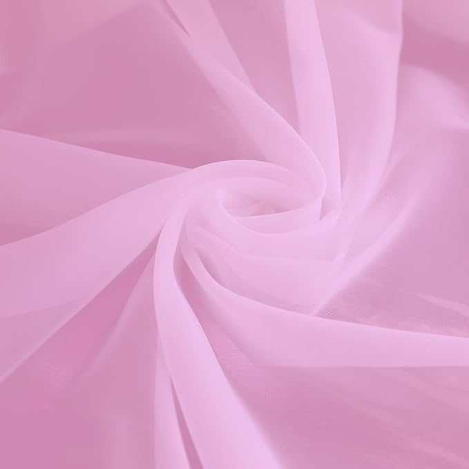 Window Pink Sheer Curtains 120 Inches Long 2 Panels Sheer Curtain Basic Rod Pocket Panel for Bedroom Children Living Room Yard Kitchen (Pink, 52" W x 120" L | 2 pcs)