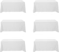 BRILLMAX 6 Pack White Tablecloths for 6 Foot Rectangle Tables 90 x 132 Inch - 6ft Rectangular Bulk Linen Polyester Fabric Washable Cloth Cover for Wedding Reception Banquet Birthday Party