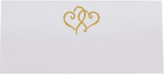 Linked Hearts Printable Place Cards, Gold (Choose Color), Set of 150 (25 Sheets), Laser & Inkjet Printers - Wedding, Party, Dinner, and Special Events - Made in the USA