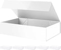 PACKHOME 6 Extra Large Gift Boxes 17.5x11.3x4.3 Inches, Sturdy Shirt Boxes with Magnetic Lids for Clothes and Large Gifts (Glossy White)