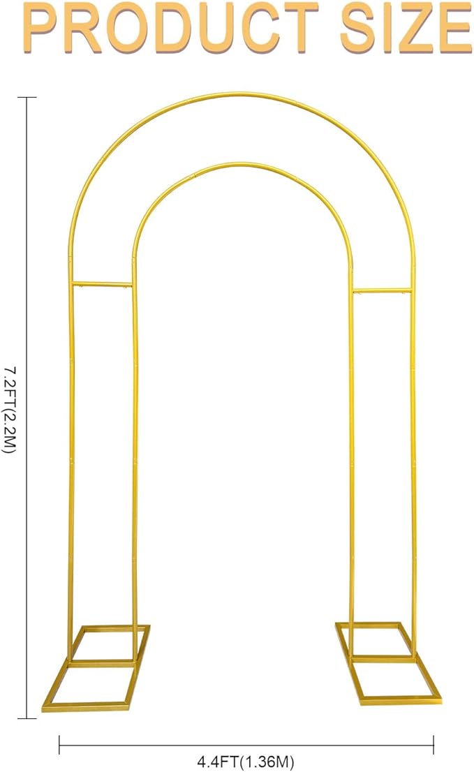 Open Arch Backdrop Stand,Double Arch Frame U Shaped Wedding Arches for Wedding Ceremony Birthday Party Bridal Baby Shower Photo Booth Garden Floral Balloon Arch Decoration